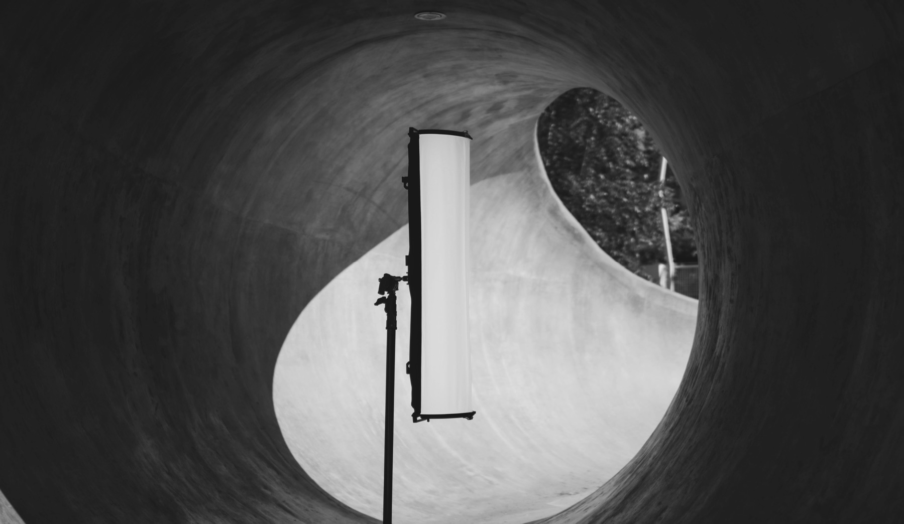 Ellar lantern on an Astera tube in a concrete halfpipe